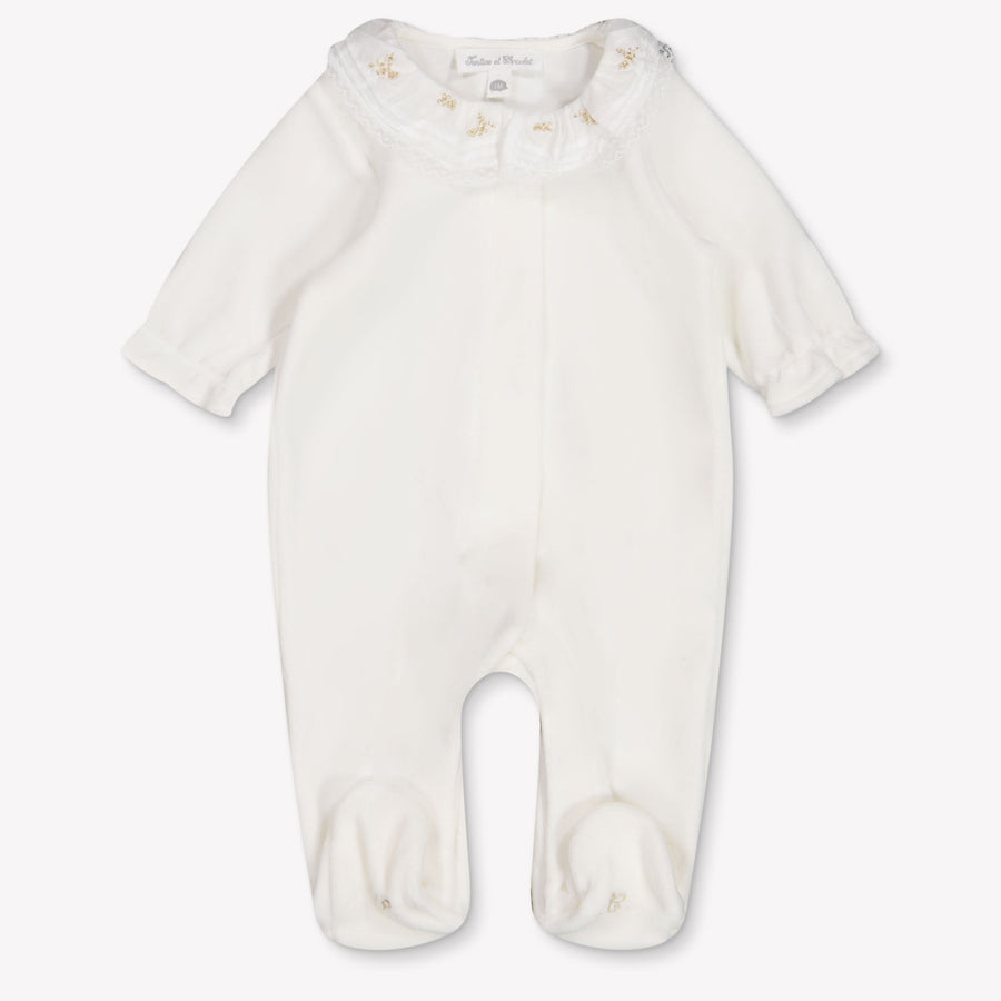 Tartine et Chocolat Baby Girls Romper in White