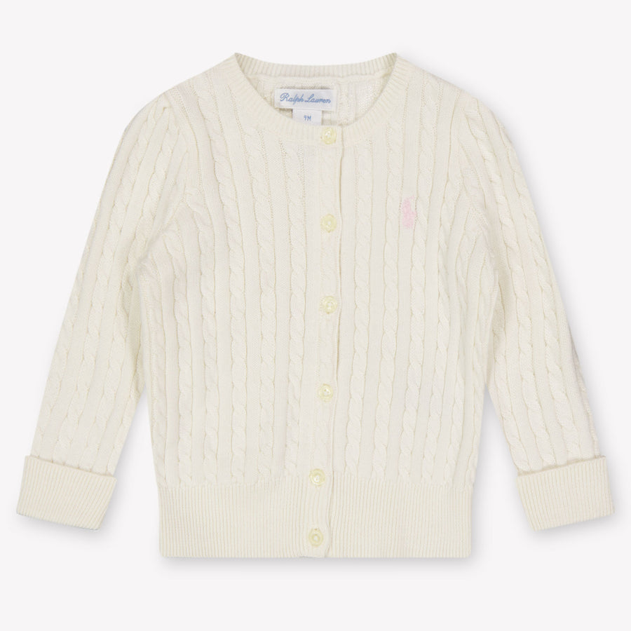 Ralph Lauren Baby Girls Cardigan in Off-White