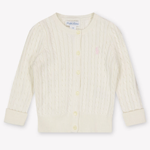 Ralph Lauren Baby Girls Cardigan In OffWhite