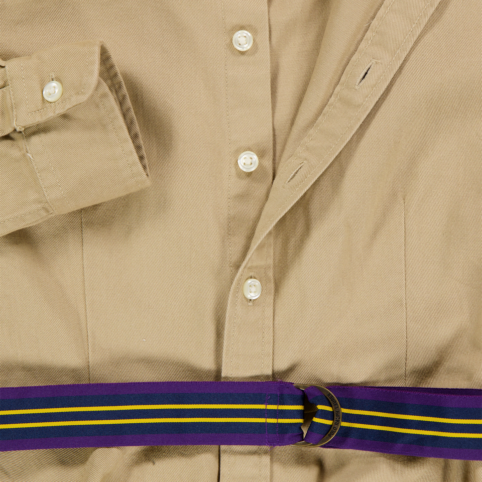 Ralph Lauren Kinder Meisjes Jurk In Khaki