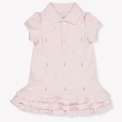 Ralph Lauren Baby Girls Dress In Light Pink