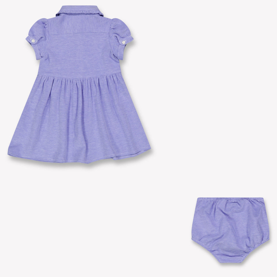 Ralph Lauren Baby Girls Dress In Light Blue