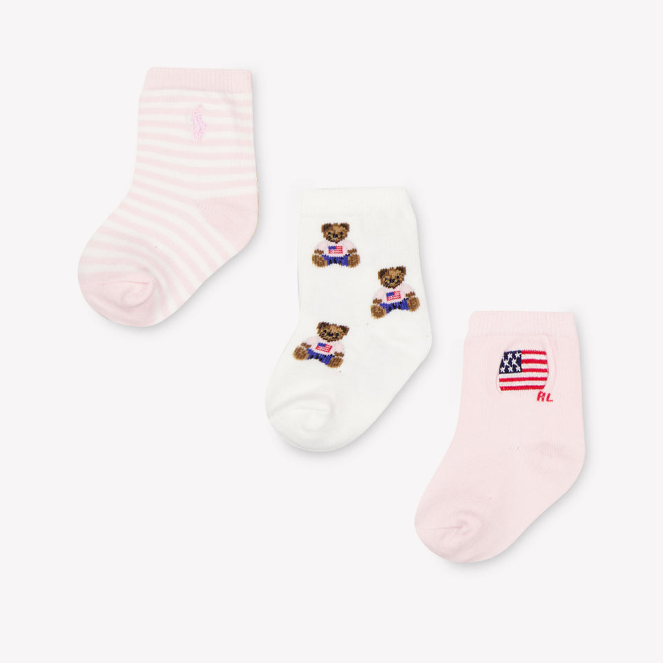 Ralph Lauren Baby Girls Socks In Light Pink
