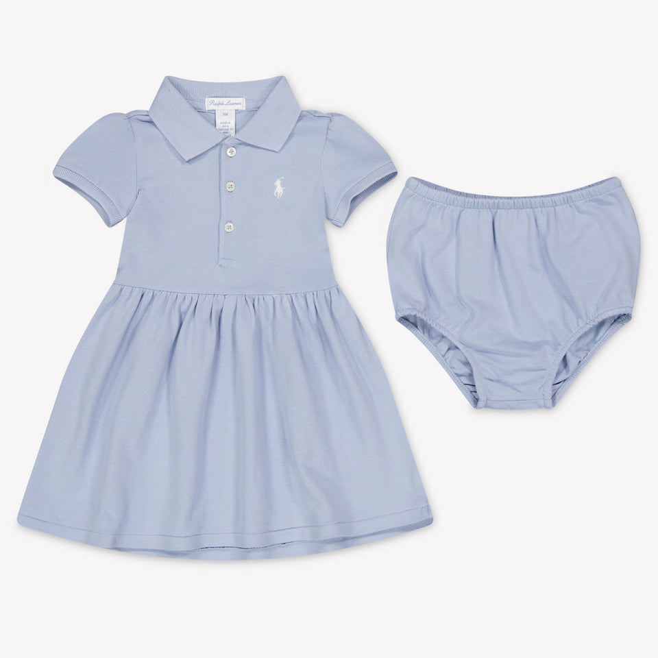 Ralph Lauren Baby Girls Dress In Light Blue