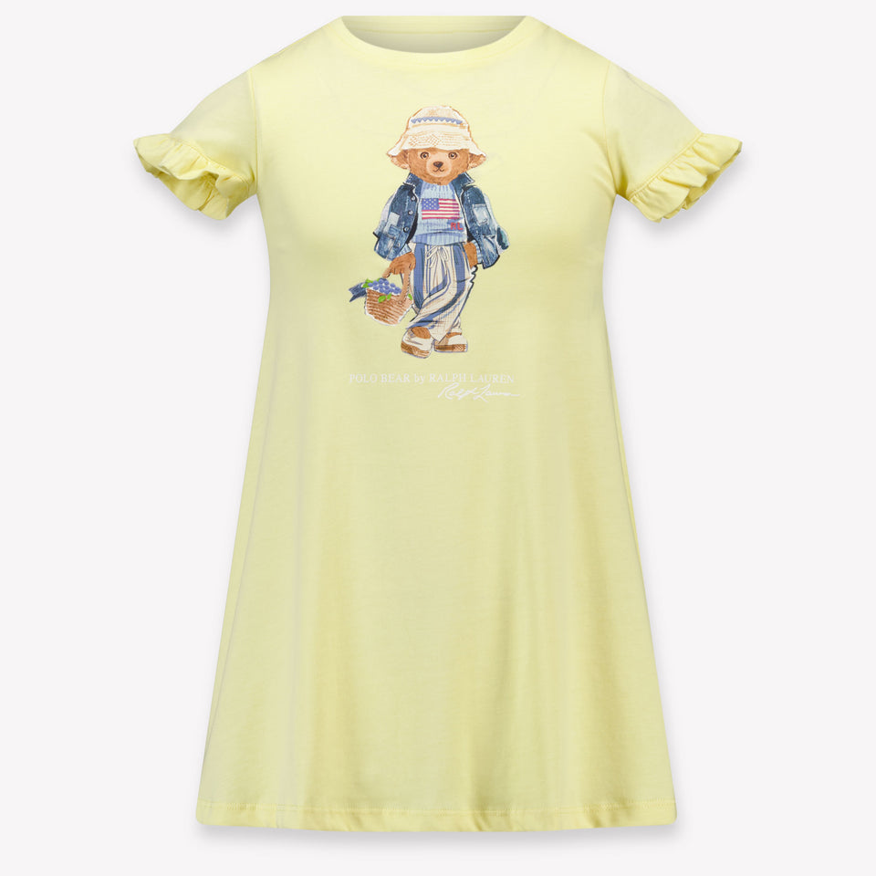 Ralph Lauren Kids Girls Dress In Yellow