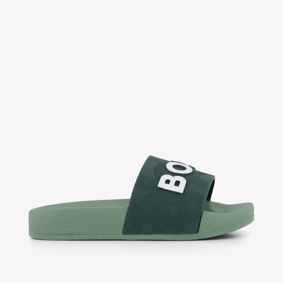Boss Boys Slides in Green