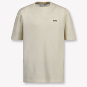 Boss Kids Boys T-Shirt In Light Beige