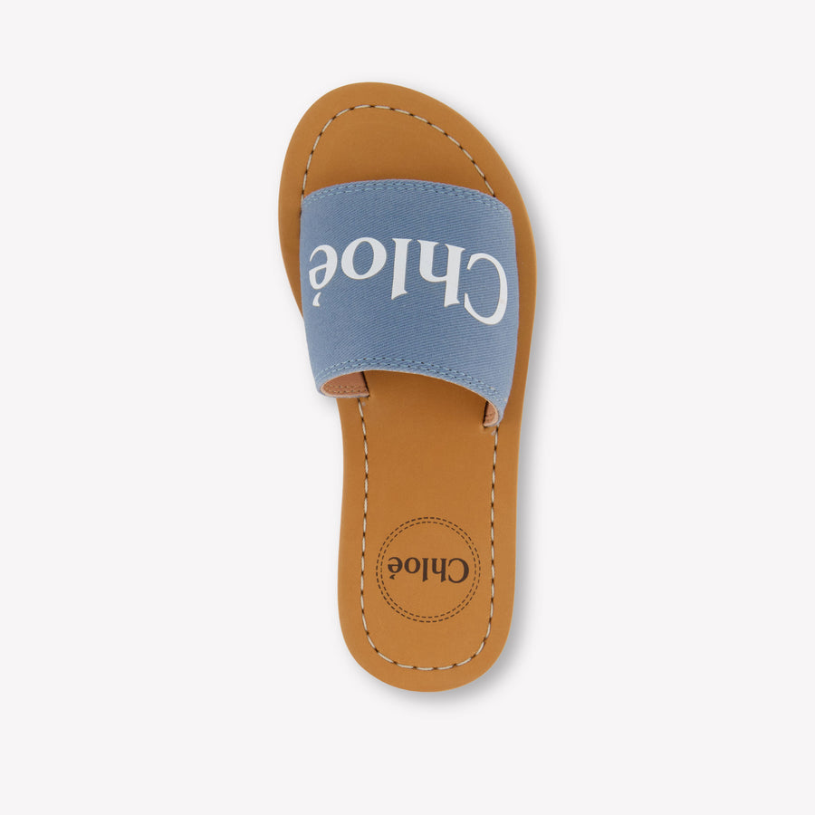 Chloe Meisjes Slippers In Licht Blauw