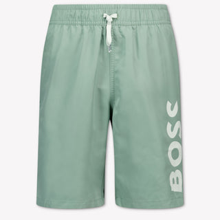 Boss Kids Boys Swimwear In Green