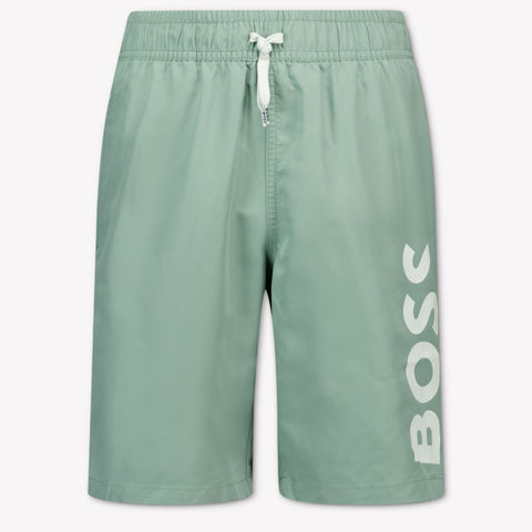 Boss Kids Boys Swimwear In Green