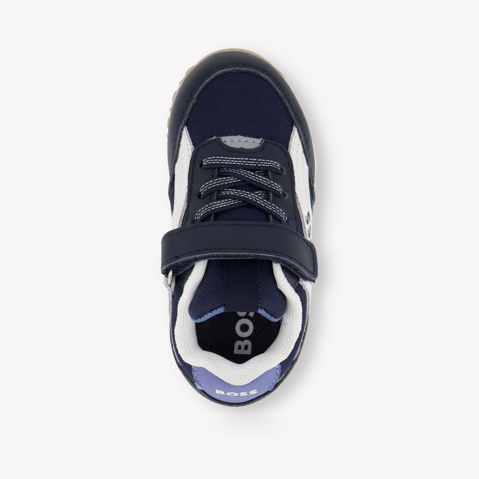 Boss Jongens Sneakers In Navy