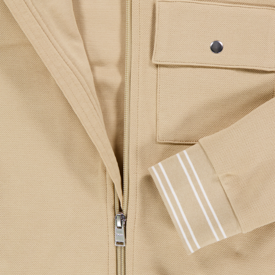 Boss Kids Boys Cardigan In Beige