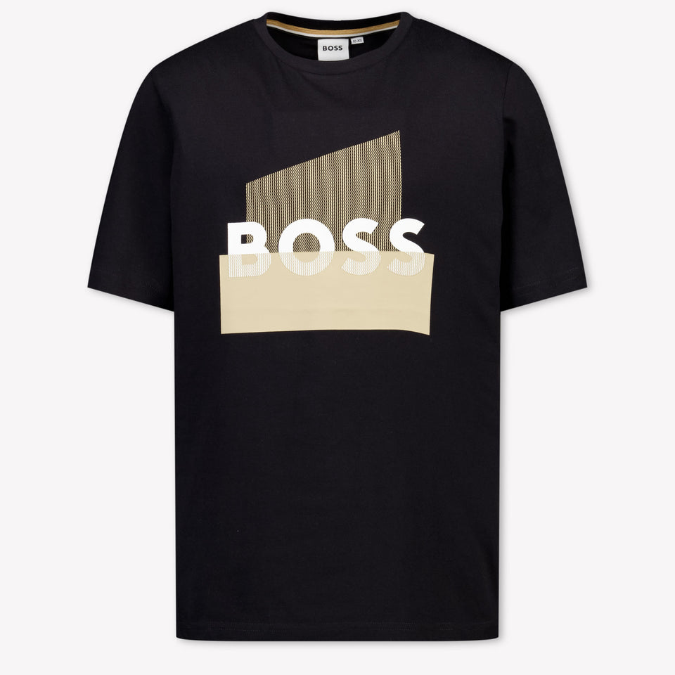 Boss Kinder Jongens T-Shirt In Zwart