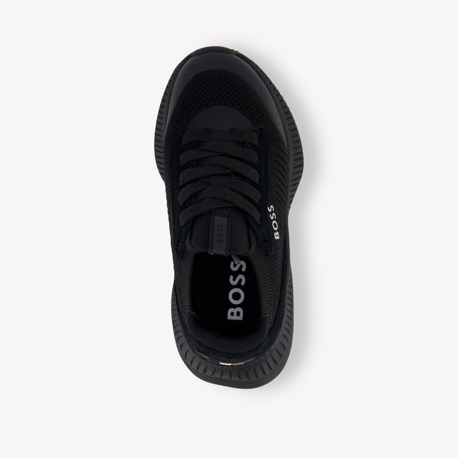Boss Jongens Sneakers In Zwart