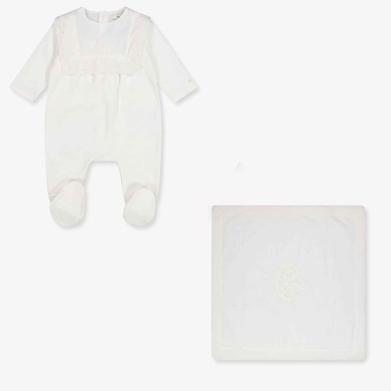 Chloe Baby Girls Romper in White