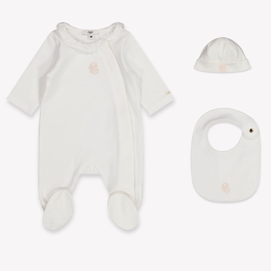 Chloe Baby Girls Romper in White