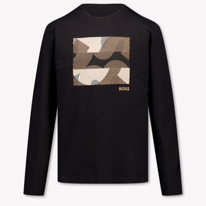 Boss Kinder Jongens T-Shirt In Zwart