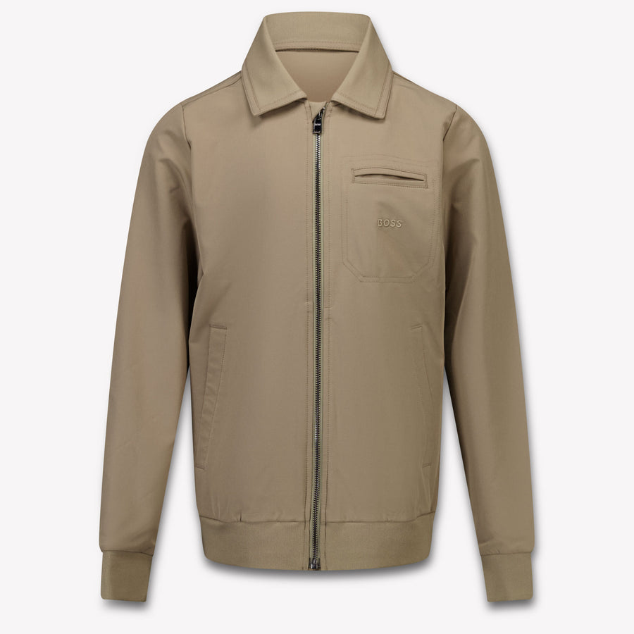 Boss Boys Cardigan in Taupe