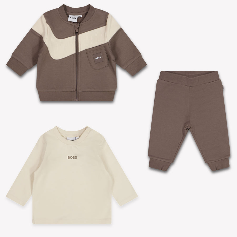 Boss Baby Jongens Joggingpak In Taupe