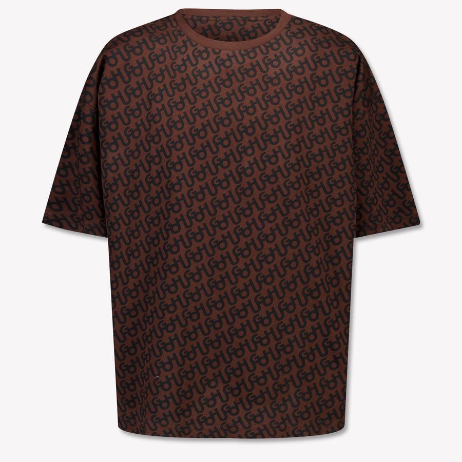 HUGO Kinder Jongens T-Shirt In Donker Bruin