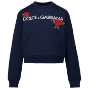 Dolce & Gabbana Kids Girls Sweater Navy