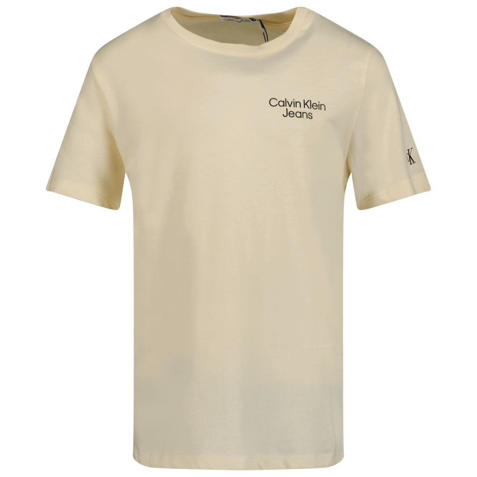 Calvin Klein Kinder Jongens T-Shirt Off White 4Y