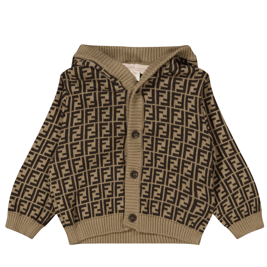 Fendi Baby Unisex Cardigan Brown