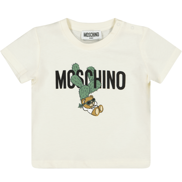 Moschino Baby Unisex T-Shirt Off White 3/6