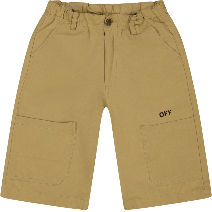 Off-White Kinder Jongens Shorts Beige 4Y