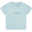 Off-White Baby Jongens T-Shirt Blauw 3/6