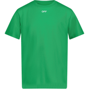 Off-White Children's Boys T-Shirt Green