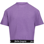 Palm Angels Children's Girls T-Shirt Lilac