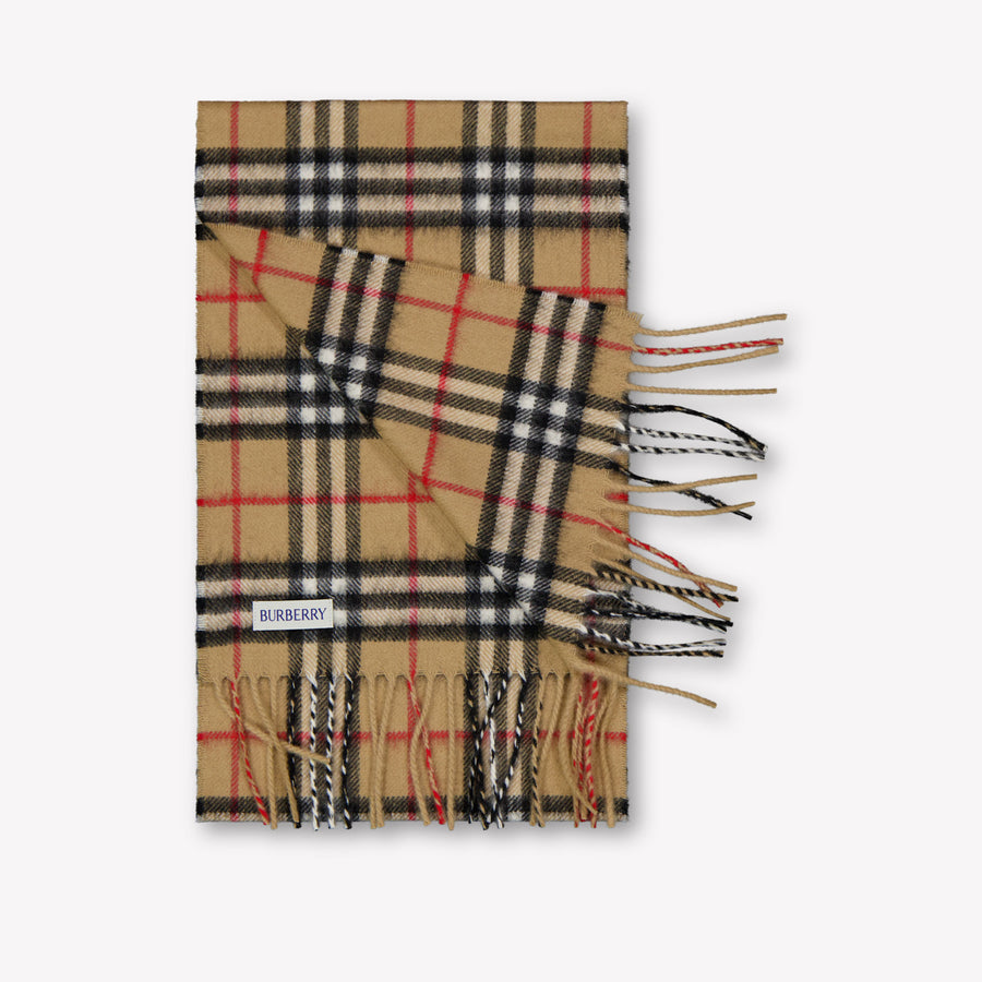 Burberry Cash Kids Unisex Scarves In Beige