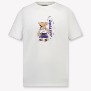 Burberry Cedar Teddy Kinder Jongens T-Shirt In Off White