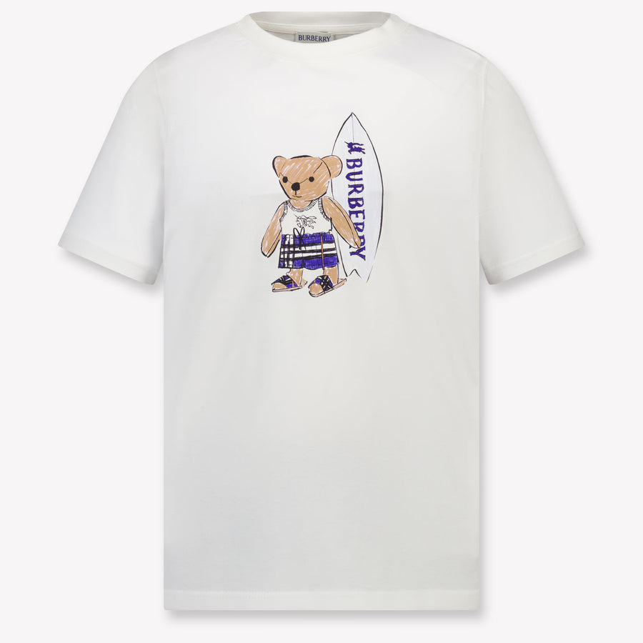 Burberry Cedar Teddy Kinder Jongens T-Shirt In Off White