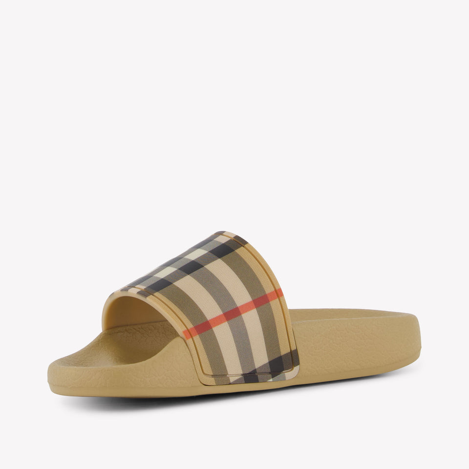 Burberry Furley Unisex Slippers In Beige