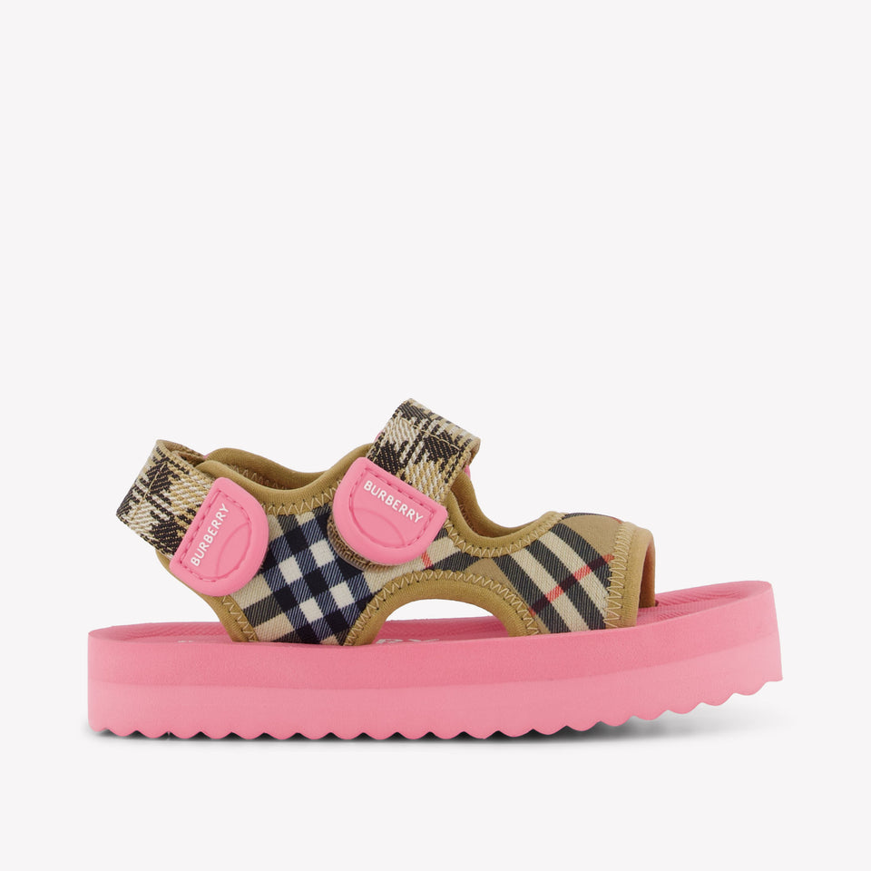 Burberry Lou Meisjes Sandalen In Fluor Roze