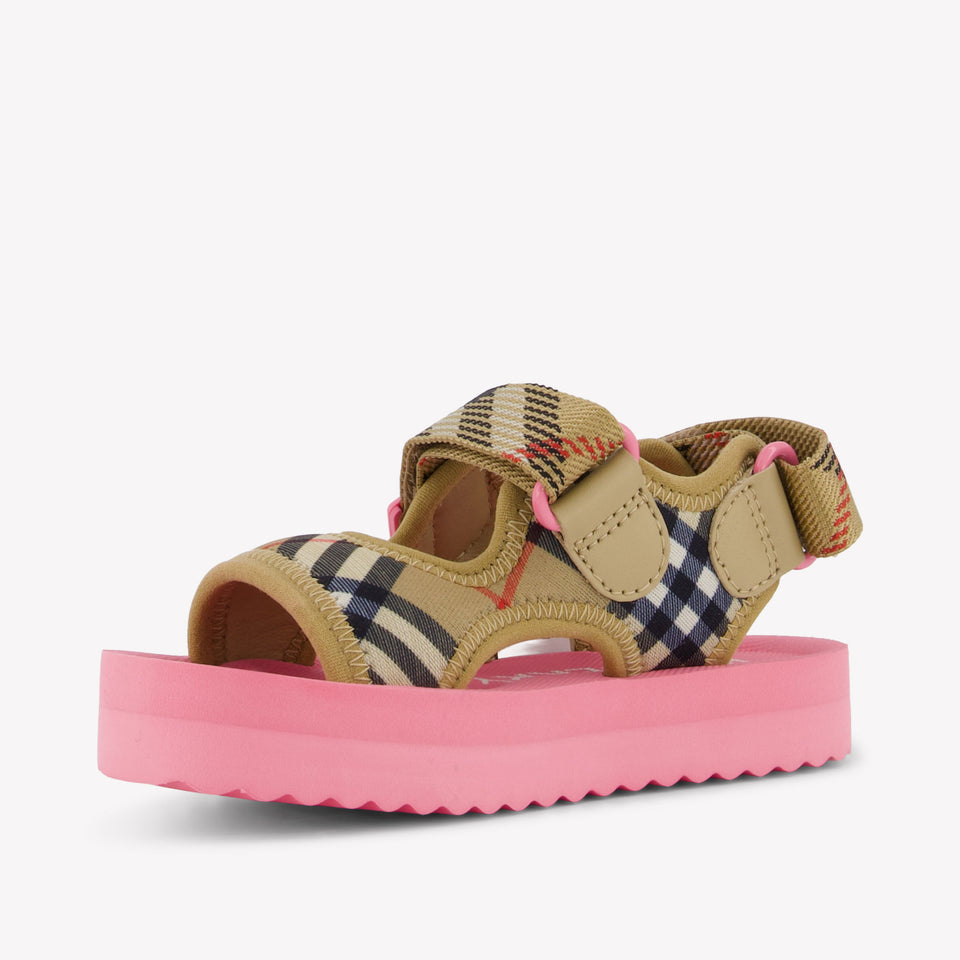 Burberry Lou Meisjes Sandalen In Fluor Roze