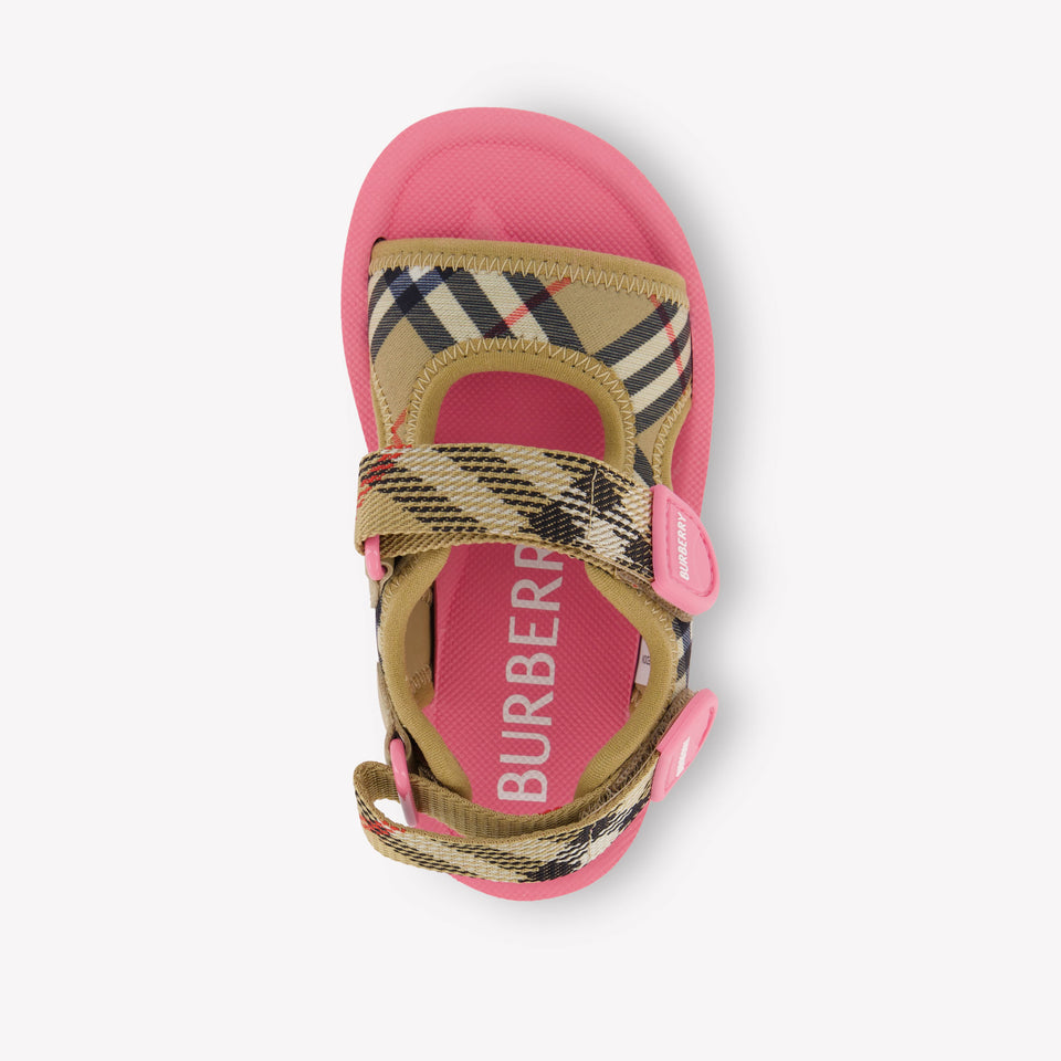 Burberry Lou Meisjes Sandalen In Fluor Roze