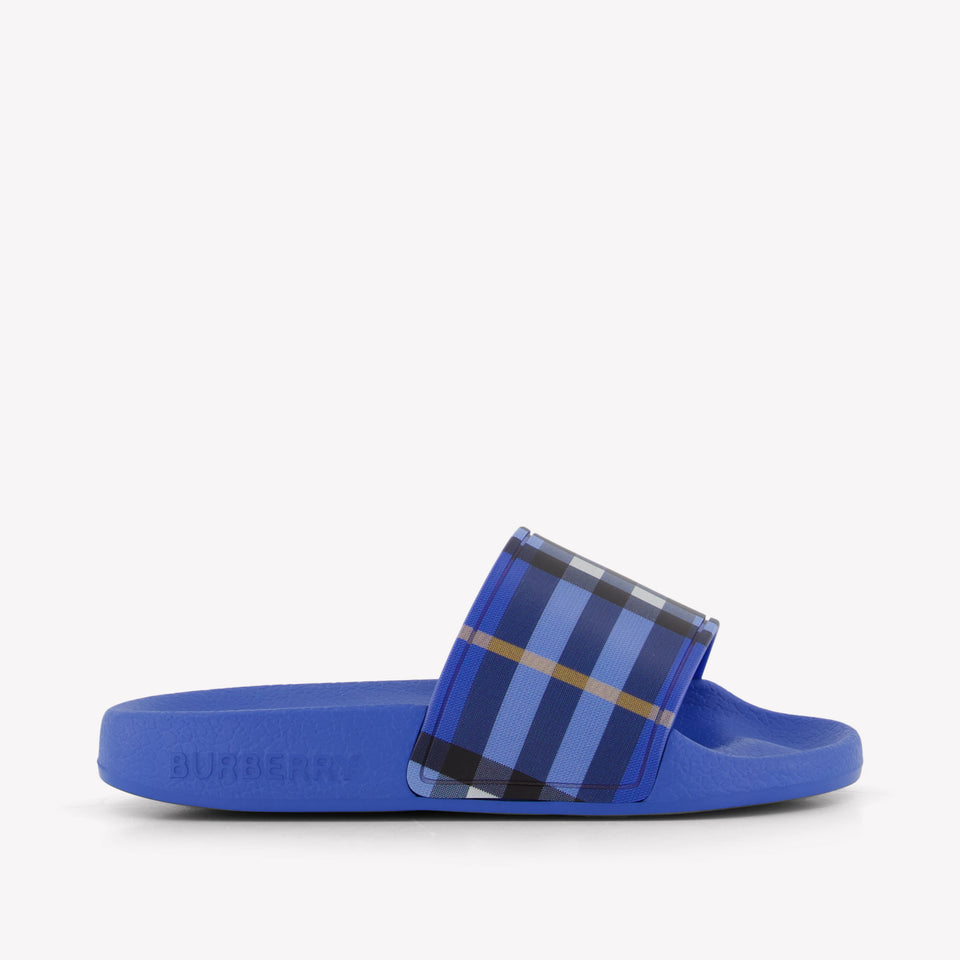 Burberry Furley Boys Flipflops In Cobalt Blue