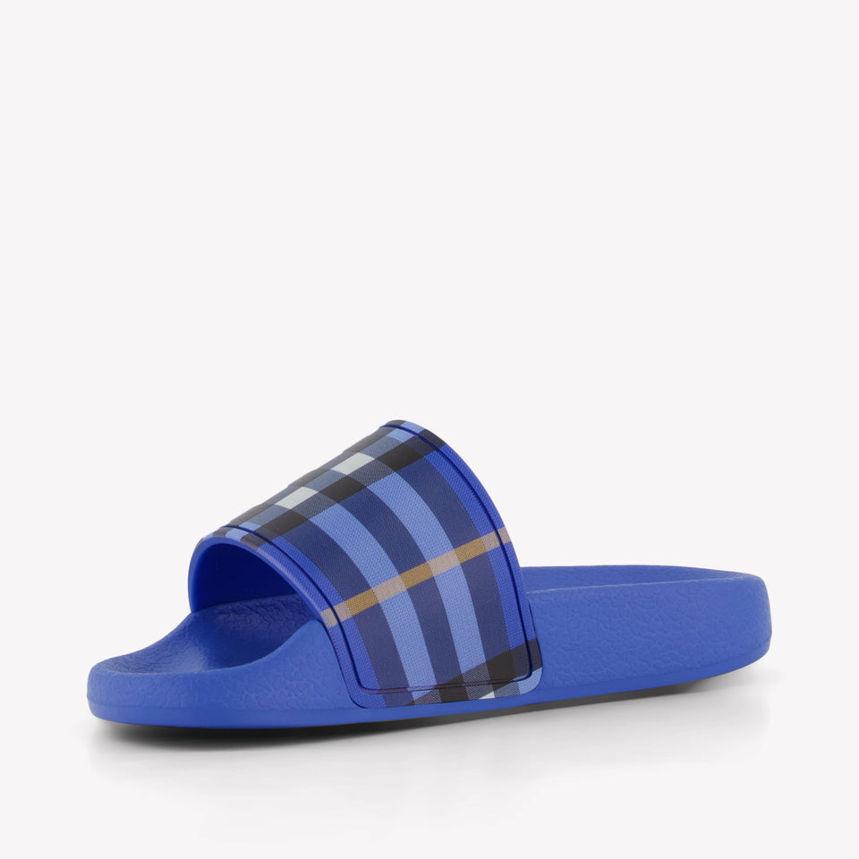 Burberry Furley Boys Flipflops In Cobalt Blue