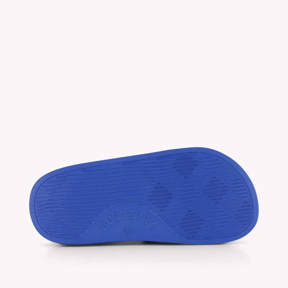 Burberry Furley Boys Flipflops In Cobalt Blue
