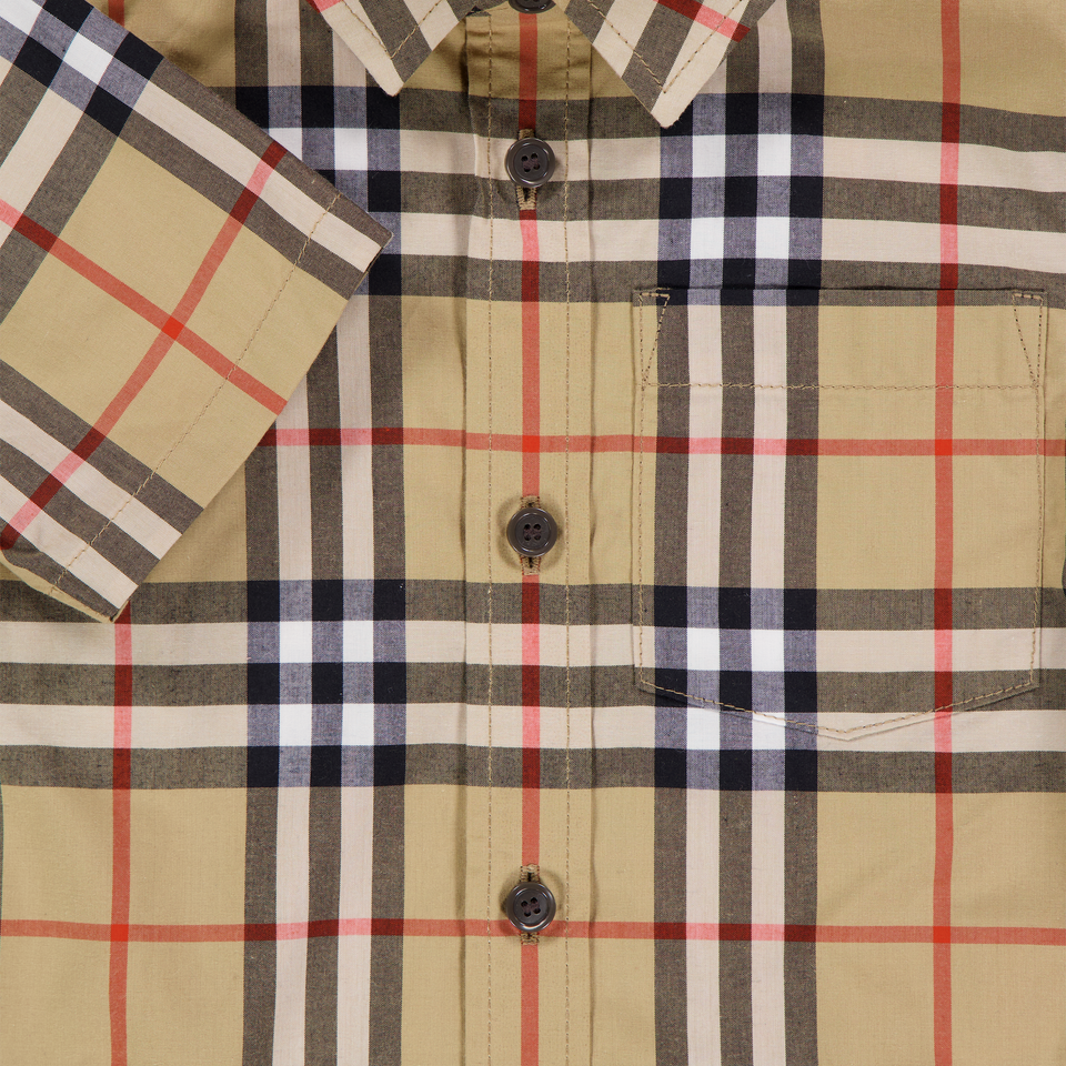 Burberry Owen Baby Boys Blouse In Beige