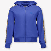 Burberry Clyde Kids Boys Cardigan In Cobalt Blue