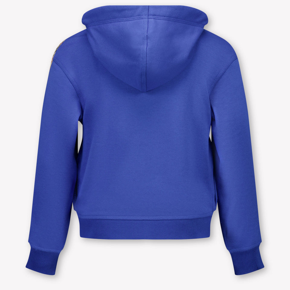 Burberry Clyde Kids Boys Cardigan In Cobalt Blue