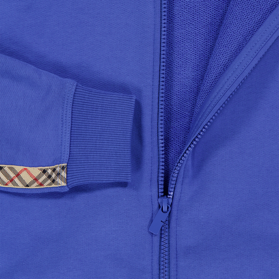 Burberry Clyde Kids Boys Cardigan In Cobalt Blue