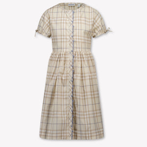 Burberry Josie Kids Girls Dress In Light Beige