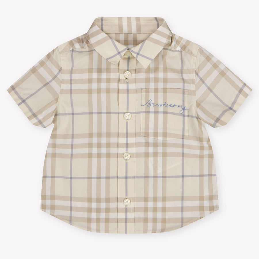 Burberry Owen Baby Jongens Blouse In Licht Beige