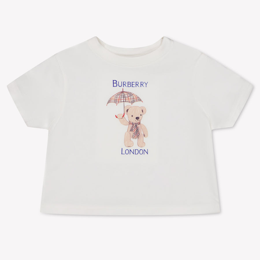 Burberry Cedar Baby Unisex T-Shirt In Off White