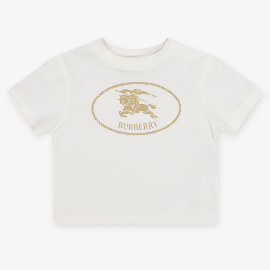 Burberry Cedar Baby Unisex T-Shirt In Off White